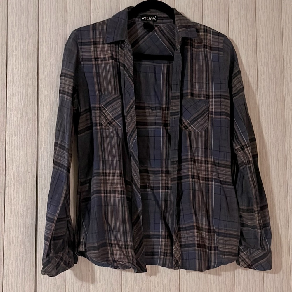 Wet seal plaid button down